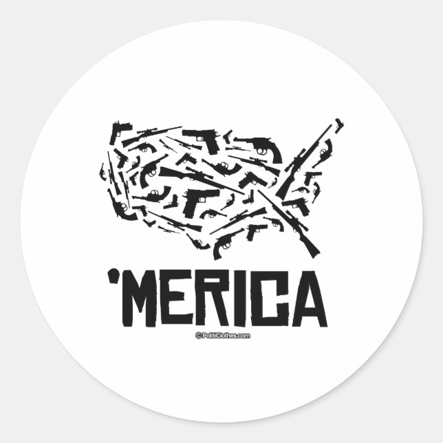Adesivo Redondo Merica - Estados Unidos das Armas (Frente)