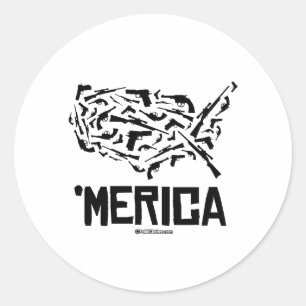 Adesivo Redondo Merica - Estados Unidos das Armas