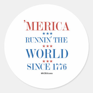 Adesivo Redondo Merica - governar o mundo desde 1776