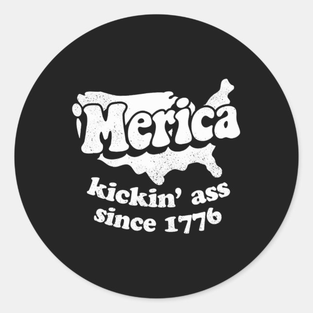 Adesivo Redondo Merica Kickin desde 1776 (Frente)