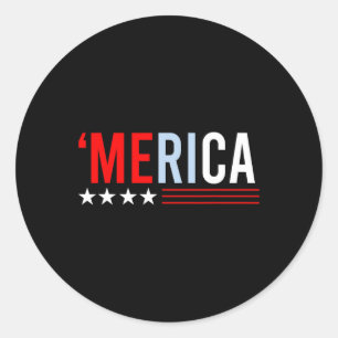 Adesivo Redondo Merica Shirt Para Homens Crianças Meninas Usa 4