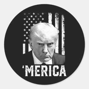 Adesivo Redondo Merica Trump Happy 4 De Julho Bandeira Americana T