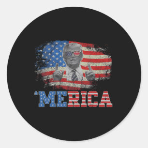 Adesivo Redondo Merica Trump Happy 4 De Julho Bandeira Americana T