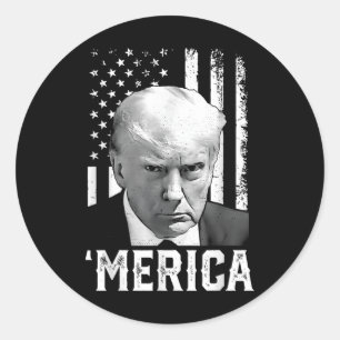 Adesivo Redondo Merica Trump Happy 4 De Julho Bandeira Americana T