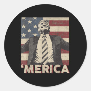 Adesivo Redondo Merica Trump Usa Bandeira Americana 4 De Julho Pat