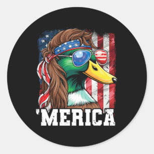 Adesivo Redondo Merica Usa American Flag Patriótico 4 De Julho Duc