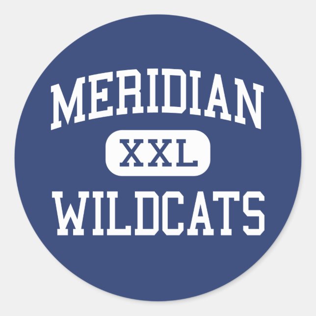 Adesivo Redondo Meridian - Wildcats - High - Meridian Mississippi (Frente)