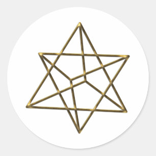 Adesivo Redondo Merkaba - estrela Tetraeder Metatrons cubo -