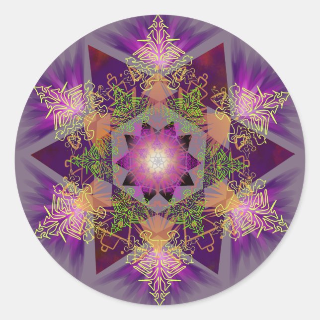 Adesivo Redondo Merkabah Mandala (Frente)