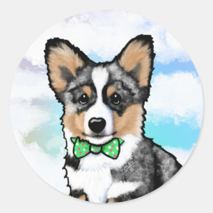 Adesivo Redondo Merle Corgi