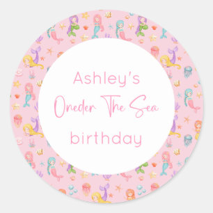 Adesivo Redondo Mermaid Birthday