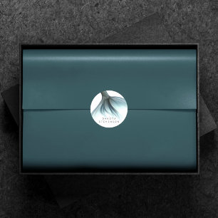 Adesivo Redondo Mermaid Luxe   Cauda azul-turquesa