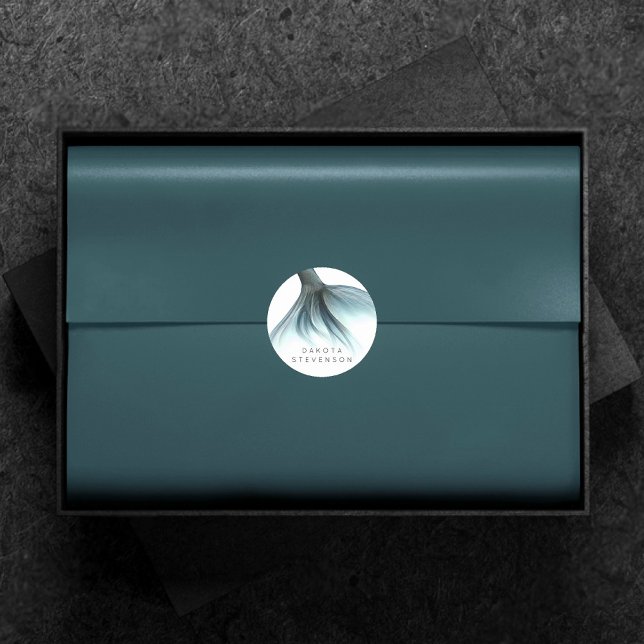 Adesivo Redondo Mermaid Luxe Tail | Seafoam Mint Green Aqua Custom (Criador carregado)