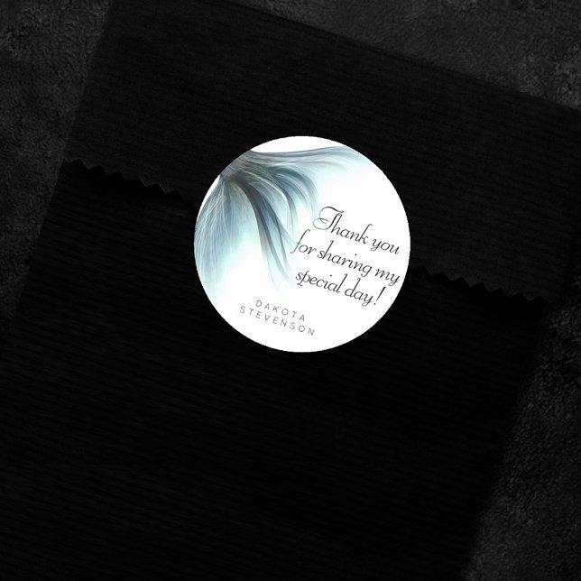 Adesivo Redondo Mermaid Luxe Tail | Seafoam Mint Green Obrigado (Criador carregado)