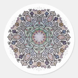 Adesivo Redondo Mermaid Mandala Sticker