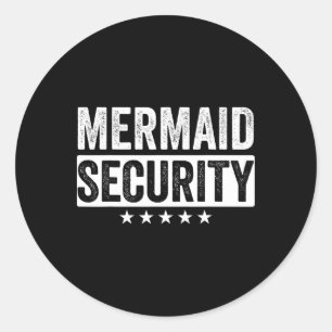 Adesivo Redondo Mermaid Security Halloween Pai Men Boy