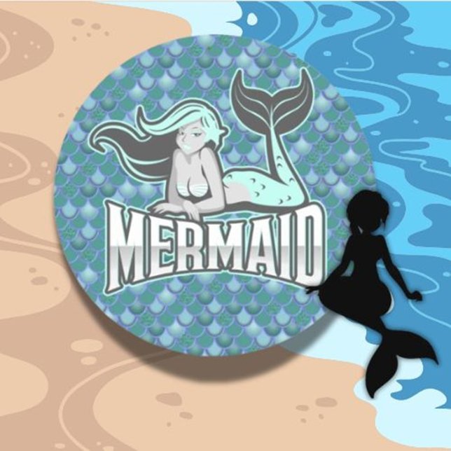 Adesivo Redondo MERMAID STICKER Girl" (Make every celebration magical with our Special Mermaid Party Classic Round Sticker.)