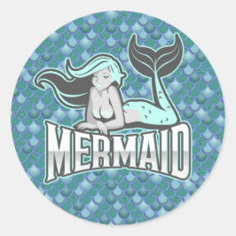 Adesivo Redondo MERMAID STICKER Girl"
