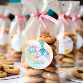 Adesivo Redondo Mermaid Tail Glitter Splish Splash birthday