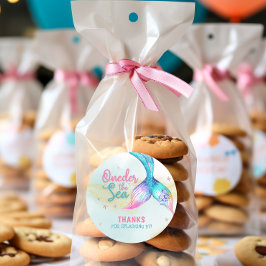 Adesivo Redondo Mermaid Tail Onder the sea 1st birthday