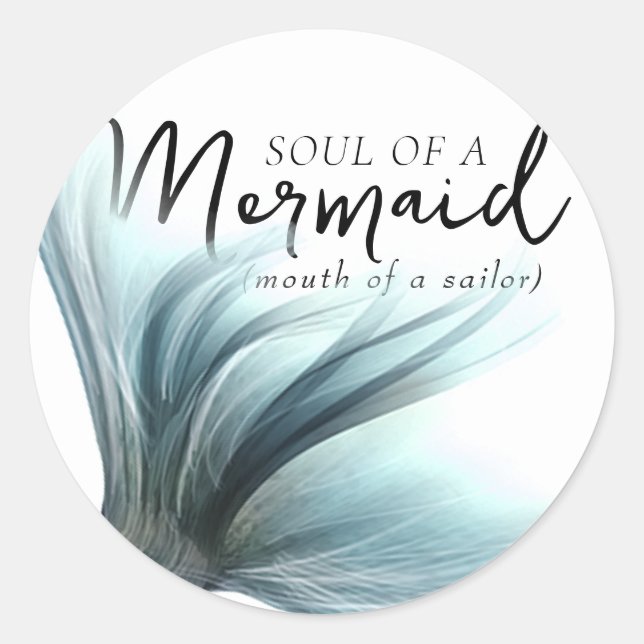 Adesivo Redondo MermaidLife Sailor Mouth Sereid Soul | Aqua Aqua (Frente)