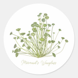 Adesivo Redondo Mermaids Wineglass & Acetabularia Sea-Inspired