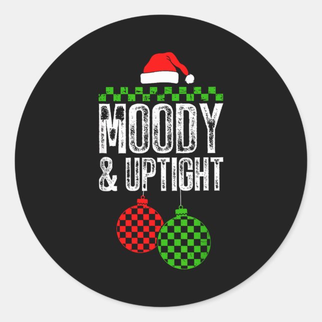 Adesivo Redondo Merry &amp; Bright Moody &amp; Uptight Matching Co (Frente)
