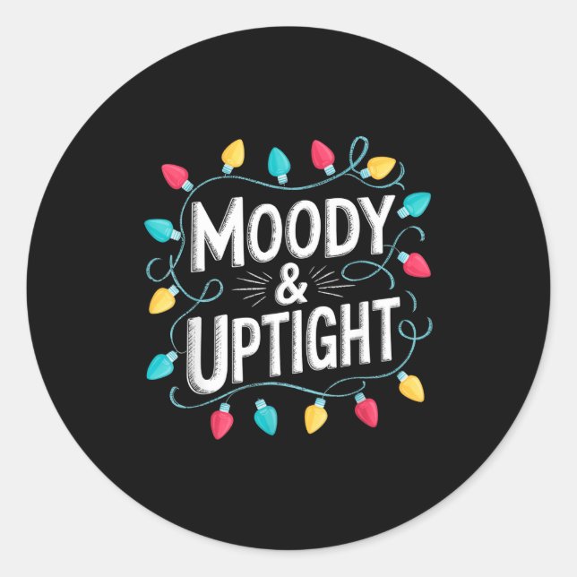 Adesivo Redondo Merry &amp;amp; Bright Moody &amp;amp; Uptight Matching Co (Frente)