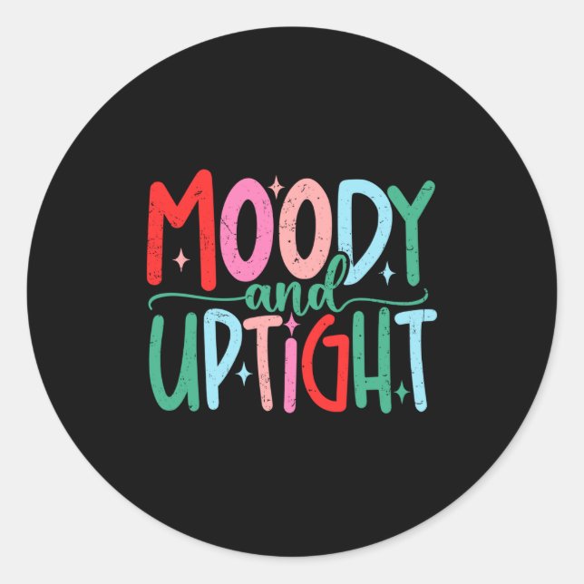Adesivo Redondo Merry &amp; Bright Moody &amp; Uptight Matching Co (Frente)