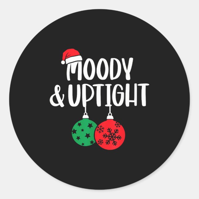 Adesivo Redondo Merry &amp; Bright Moody &amp; Uptight Matching Co (Frente)