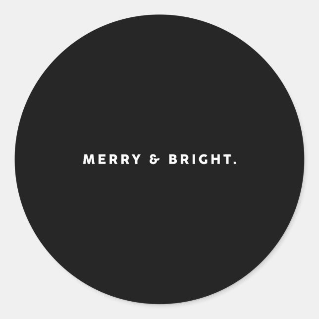 Adesivo Redondo Merry Bright Xmas Funny Christmas Subtle Minimal H (Frente)