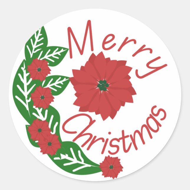 Adesivo Redondo Merry Christmas (Frente)