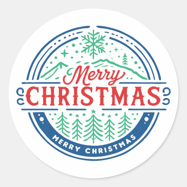 Adesivo Redondo Merry Christmas 2 (Frente)