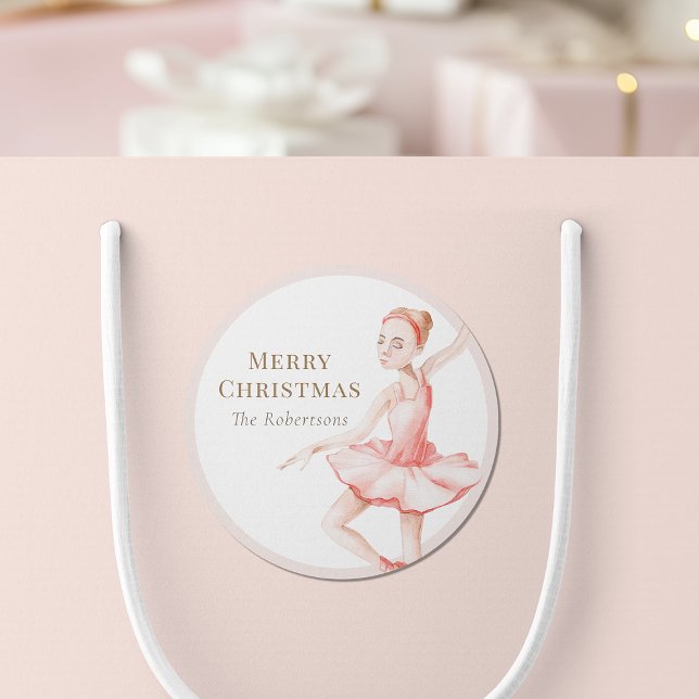 Adesivo Redondo Merry Christmas Ballerina Sticker (Criador carregado)