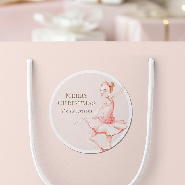 Adesivo Redondo Merry Christmas Ballerina Sticker (Criador carregado)