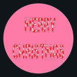 Adesivo Redondo Merry Christmas Candy Cane Font<br><div class="desc">Feliz Natal da minha família para a sua, nesta fonte de boneco de neve não encontrada nas fontes Zazzle. A imagem personalizada parece festiva em qualquer produto. Se houver um produto que você gostaria que não fosse feito, entre em contato comigo em sandy@sandyspider.com. Eu também personalizarei um presente apenas para...</div>