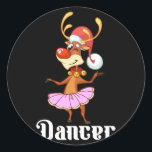 Adesivo Redondo Merry Christmas Dancing Reindeer Cute Deer Dancer<br><div class="desc">Assassino de Mau de Filme de Horror de Caráter de Halloween Assustador do Halloween</div>