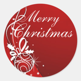 ADESIVO REDONDO MERRY CHRISTMAS EM VERMELHO POR SHARON SHARPE