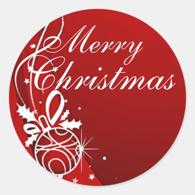 ADESIVO REDONDO MERRY CHRISTMAS EM VERMELHO POR SHARON SHARPE (Frente)