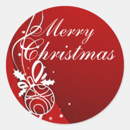 ADESIVO REDONDO MERRY CHRISTMAS EM VERMELHO POR SHARON SHARPE