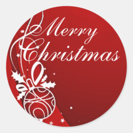 ADESIVO REDONDO MERRY CHRISTMAS EM VERMELHO POR SHARON SHARPE