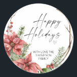 Adesivo Redondo Merry Christmas Gift Label Greenery Wreath Sticker<br><div class="desc">Está quase no Natal! Hora de planejar o seu presente para o feriado, não esqueça os seus palitos de Natal personalizados! Na moda e belos estes autocolantes de Natal personalizados são perfeitos para as Etiquetas de Presente de Natal ou como selos de envelopes nos seus Cartões de natal de Natal...</div>