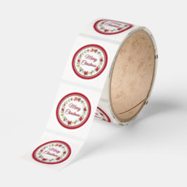Adesivo Redondo Merry Christmas Holiday Stickers