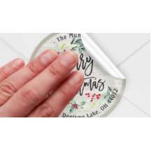 Merry Christmas Holly Wreath Return Endereço Label