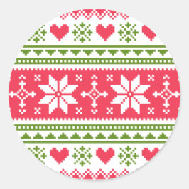 Adesivo Redondo Merry Christmas pattern 3