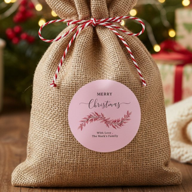 Adesivo Redondo Merry Christmas Round Stickers  (Criador carregado)