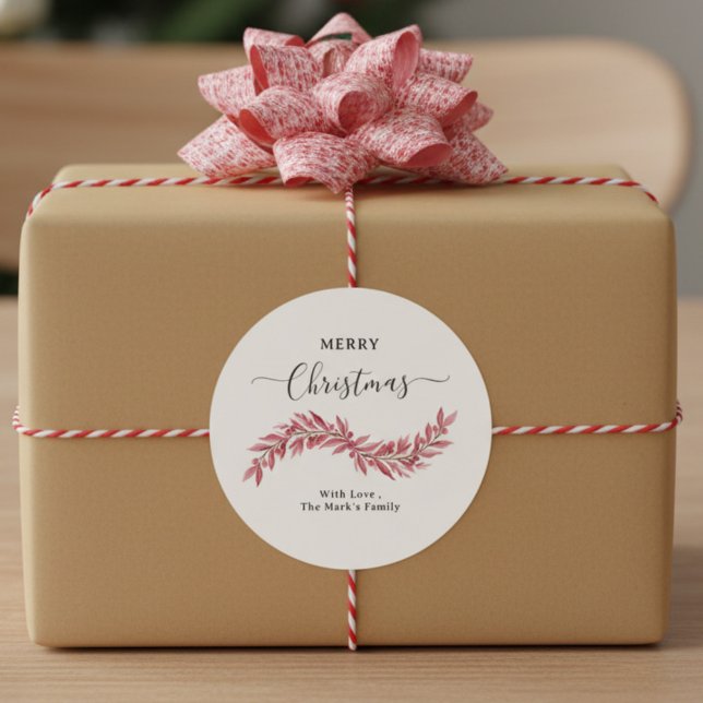 Adesivo Redondo Merry Christmas Round Stickers (Criador carregado)