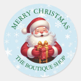 Adesivo Redondo Merry Christmas Santa Business Sticker