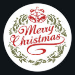 Adesivo Redondo Merry Christmas Sticker<br><div class="desc">O Melhor Velho Vestido Vestido de Natal Tradicional para cada presente nesta temporada de Natal.</div>