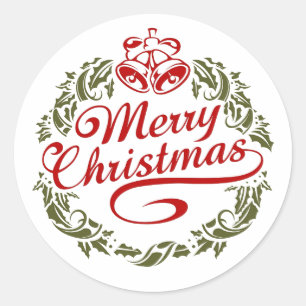 Adesivo Redondo Merry Christmas Sticker